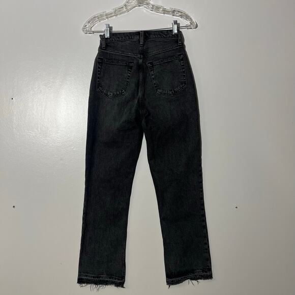 Abercrombie & Fitch Ankle Straight Ultra High Rise Gray Pants Raw Hem Size 24 - Picture 4 of 7